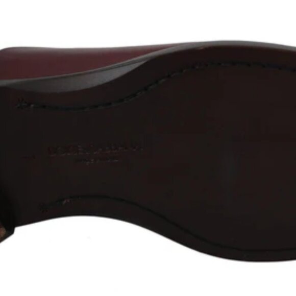 DG RED BORDEAUX LEATHER DERBY FORMAL SHOES - Picture 4 of 6